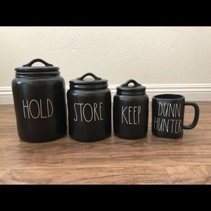Rae Dunn Hold Store Keep Canister Set with Mug